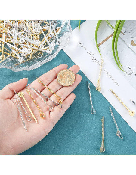 100 Pasadores de Cabello Arricraft 51.5mm Plateados y Dorados