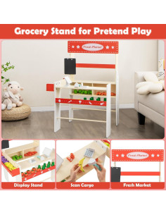 Set de Juego de Mercado de Madera INFANS con 40 Accesorios 2