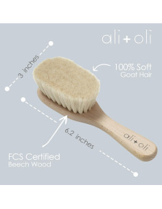 Cepillo de Madera para Bebés Ali+Oli con Lufa - Suave y Natural 2