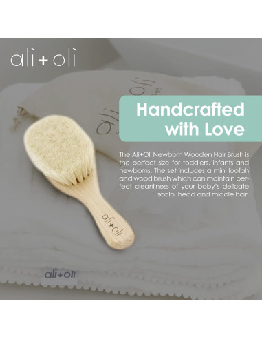 Cepillo de Madera para Bebés Ali+Oli con Lufa - Suave y Natural