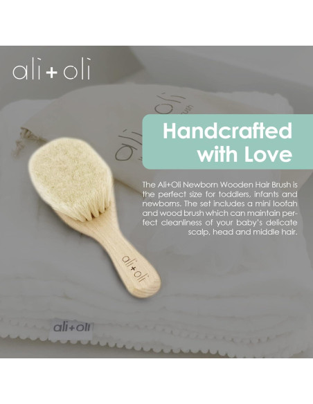 Cepillo de Madera para Bebés Ali+Oli con Lufa - Suave y Natural