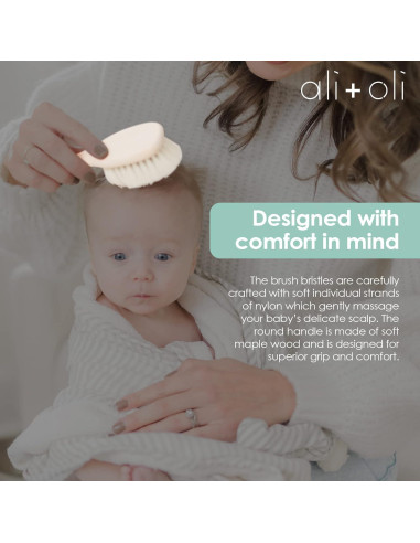 Cepillo de Madera para Bebés Ali+Oli con Lufa - Suave y Natural
