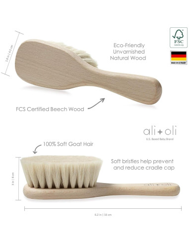 Cepillo de Madera para Bebés Ali+Oli con Lufa - Suave y Natural