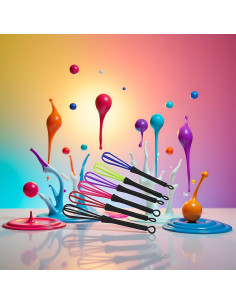 Set de 6 Mini Batidores Multicolores Junfamilee 17.78 cm 2