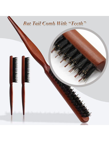 Juego de cepillos de cerdas de jabalí TRUSTORIC 2 piezas