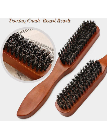 Juego de cepillos de cerdas de jabalí TRUSTORIC 2 piezas