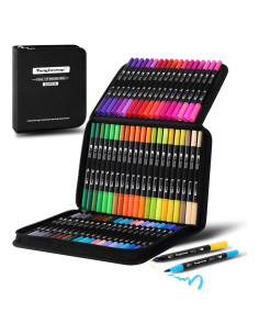 Marcadores de Pincel Doble Punta Tongfushop 60 Colores Acuarelables