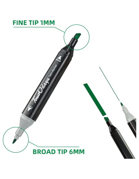 Marcadores de Dibujo GCVOPTON 60 Colores Doble Punta