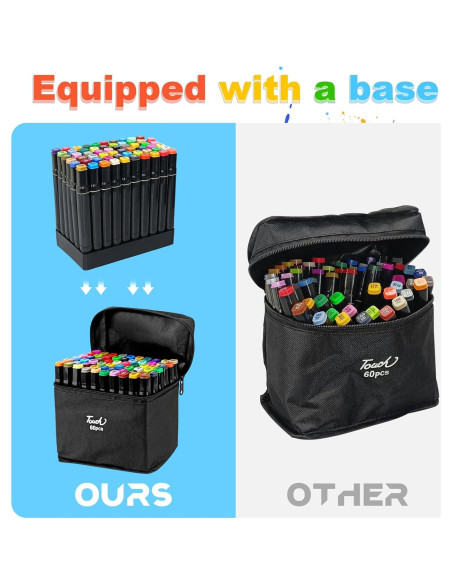 Marcadores de Dibujo GCVOPTON 60 Colores Doble Punta