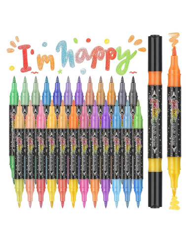 Marcadores de Pincel Brillantes ZSCM 24 Colores Metálicos