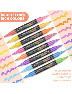 Marcadores de Pincel Brillantes ZSCM 24 Colores Metálicos 2