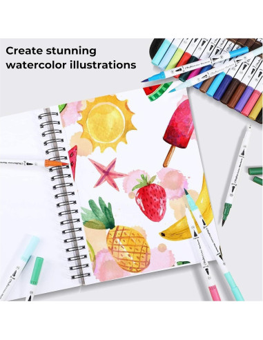 Marcadores Ohuhu Doble Punta 160 Colores Tinta a Base de Agua