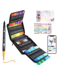 Marcadores Doble Pincel HornedDragon 100 Colores con App