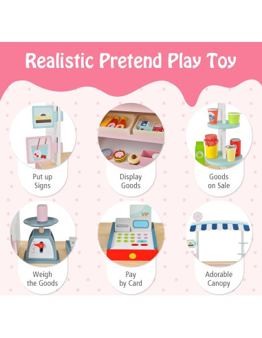 Carrito de Comida HONEY JOY 30 Piezas para Niños