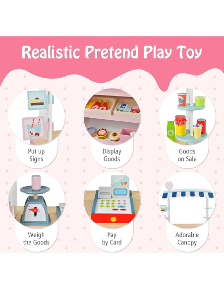 Carrito de Comida HONEY JOY 30 Piezas para Niños