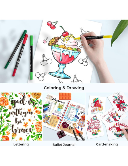 Marcadores Ohuhu Doble Punta 160 Colores a Base de Agua