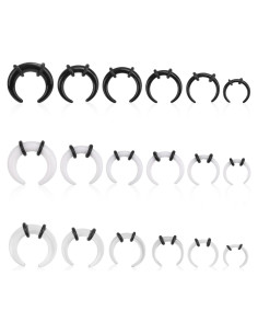 18 Anillos de Septum Acrílicos Mikovivi - 4G a 14G, 3 Colores