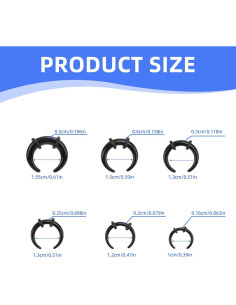 18 Anillos de Septum Acrílicos Mikovivi - 4G a 14G, 3 Colores 2