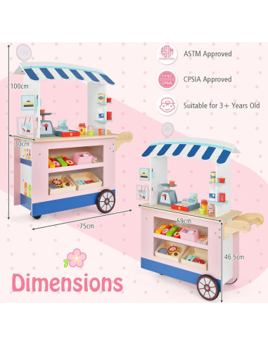 Carrito de Comida HONEY JOY 30 Piezas para Niños