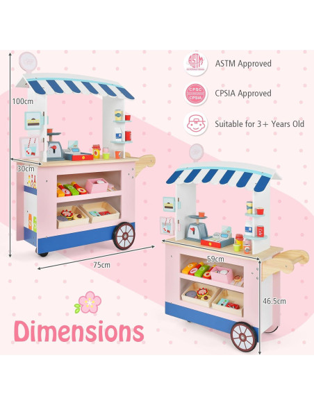 Carrito de Comida HONEY JOY 30 Piezas para Niños