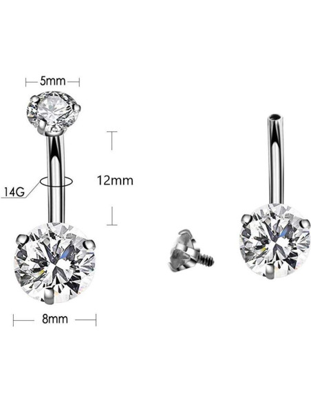 Kit de Piercing de Ombligo Prgislew con Agujas 13G y 14G