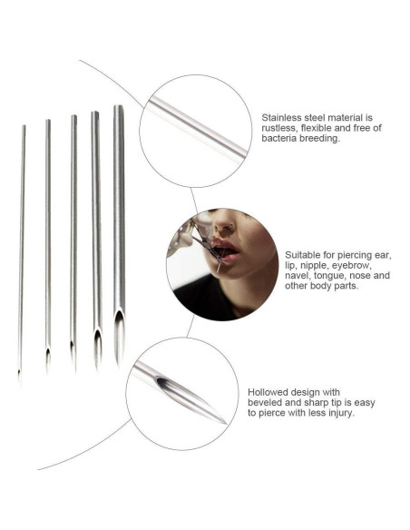 Kit de Piercing de Ombligo Prgislew con Agujas 13G y 14G