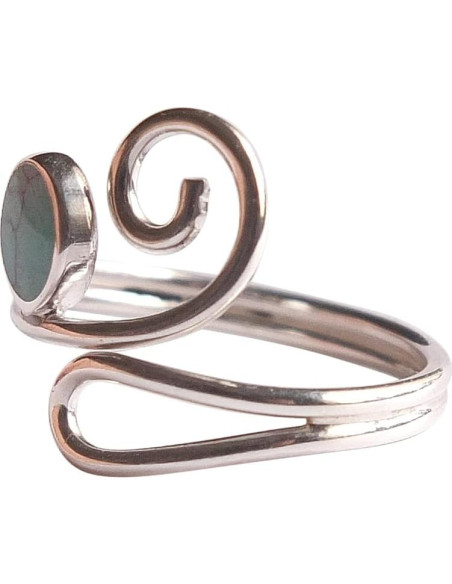 Anillo ajustable de plata esterlina 925 con turquesa 5mm MiYa