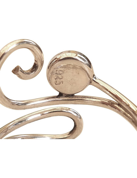 Anillo ajustable de plata esterlina 925 con turquesa 5mm MiYa