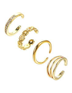 4 Anillos para Dedos de los Pies de Oro Heclia - Ajustables y Minimalistas
