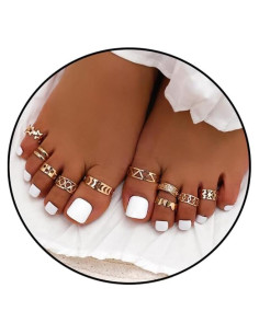 Conjunto de Anillos para Dedos de los Pies INENIMARTJ Dorados
