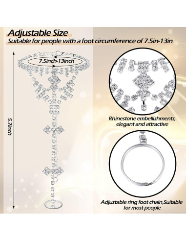 6 Piezas Sandalias Descalzas de Joyería Kenning para Mujeres