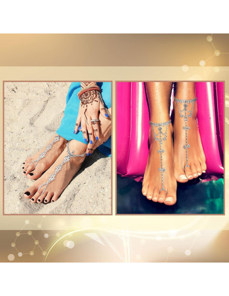 6 Piezas Sandalias Descalzas de Joyería Kenning para Mujeres