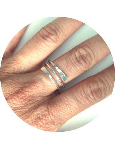 Anillo Ajustable de Plata Esterlina Textura Martillada