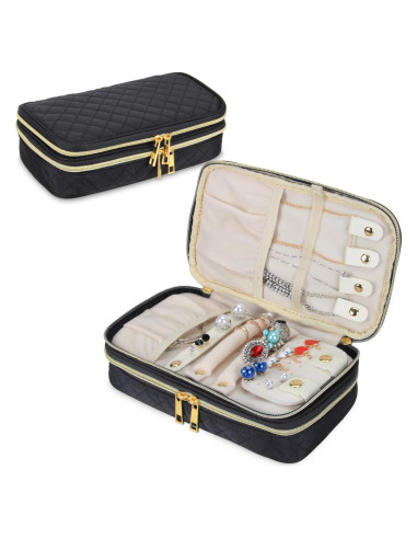 Estuche de Joyería Teamoy Doble Capa Negro 24.1x14x6.4cm