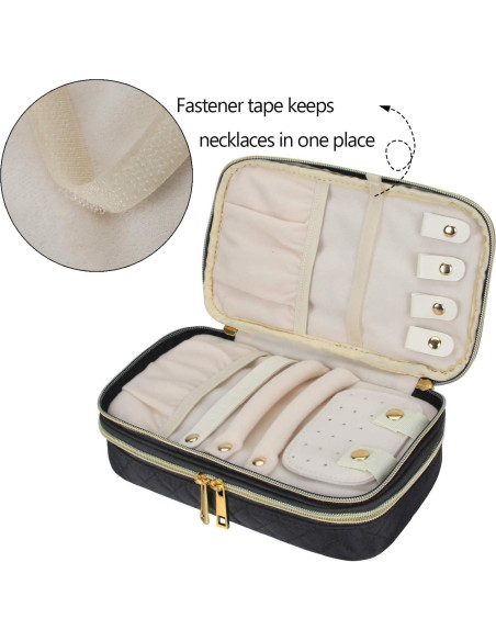 Estuche de Joyería Teamoy Doble Capa Negro 24.1x14x6.4cm