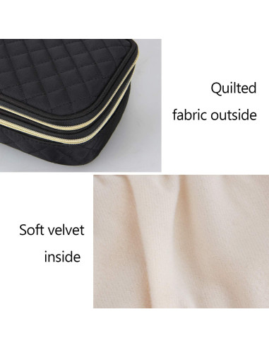 Estuche de Joyería Teamoy Doble Capa Negro 24.1x14x6.4cm