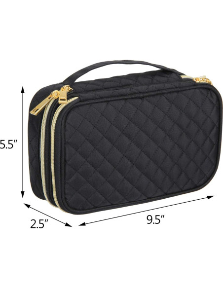 Estuche de Joyería Teamoy Doble Capa Negro 24.1x14x6.4cm