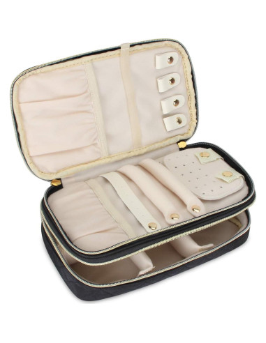 Estuche de Joyería Teamoy Doble Capa Negro 24.1x14x6.4cm