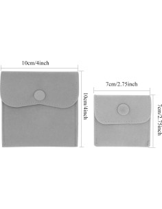 Paquete de 10 Bolsas de Almacenamiento de Joyas Hsiwto Gris 2