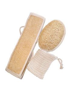 Juego de Lufa Natural JouiiSiYa 3 Piezas Exfoliantes