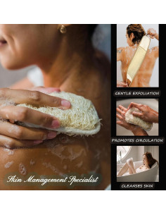 Juego de Lufa Natural JouiiSiYa 3 Piezas Exfoliantes 2
