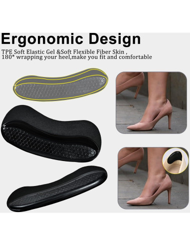 Almohadillas de Talón de Gel PESIAKOME - Previene Rozaduras y Ampollas