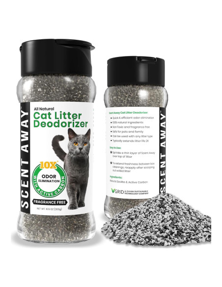 Desodorante para Gato Scent Away 298g - Sin Fragancia, Carbono Activo