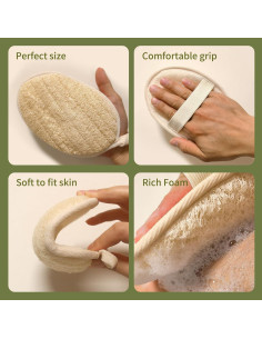 Esponja Exfoliante de Lufa Natural YOTDHUO - Paquete de 2 2