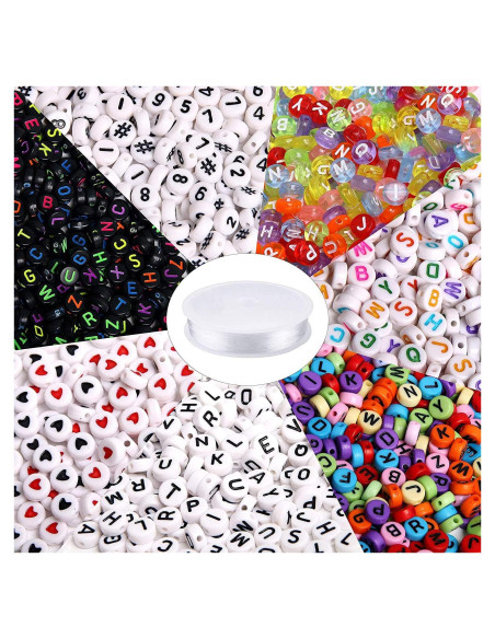 1900 Perlas Acrílicas Letras y Números DECYOOL para DIY