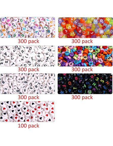 1900 Perlas Acrílicas Letras y Números DECYOOL para DIY