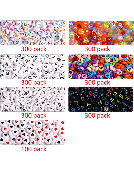 1900 Perlas Acrílicas Letras y Números DECYOOL para DIY