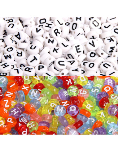 1900 Perlas Acrílicas Letras y Números DECYOOL para DIY