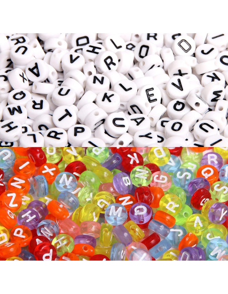 1900 Perlas Acrílicas Letras y Números DECYOOL para DIY