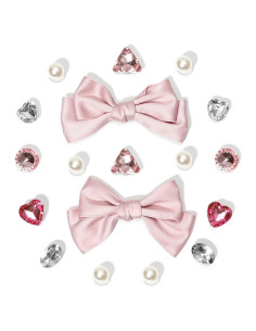 18 Piezas Accesorios de Encantos para Zapatos Mujeres Rosa